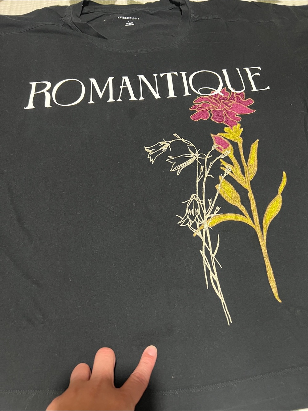 Anthro Embroidered Graphic Romantique Tee - Picture 7 of 10